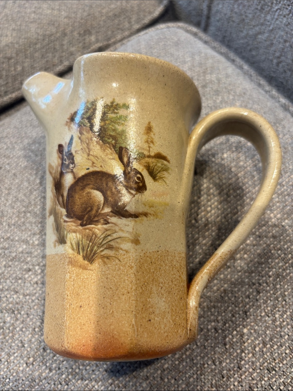 Beige stoneware Rabbit creamer - Decorative Home Accent